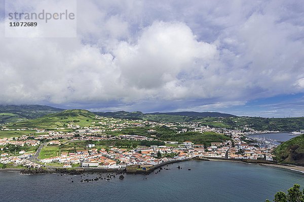 Blick über Horta  Faial  Azoren  Portugal  Europa