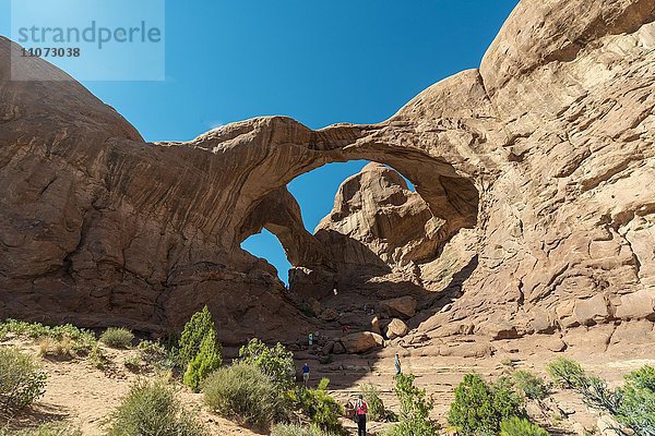 Felsbogen Double Arch  Arches Nationalpark  Moab  Utah  USA  Nordamerika