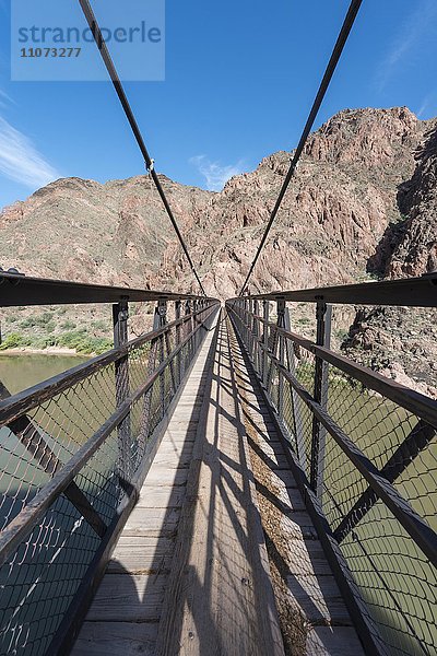 Bright Angel Trail  Kaibab Suspension Bridge  Brücke über den Colorado River  Grand-Canyon-Nationalpark  Arizona  USA  Nordamerika