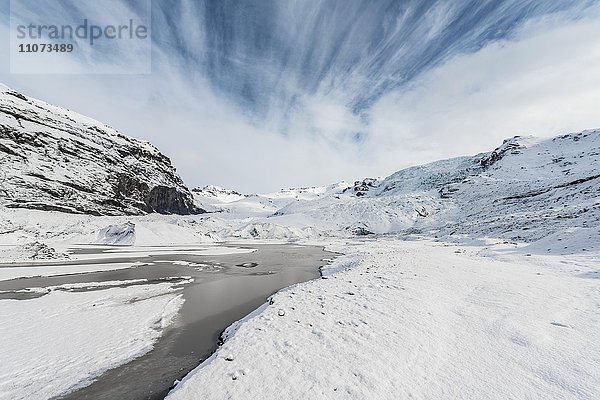 Skaftafelljökull Gletscher  Vatnajokull National Park  Südisland  Island  Europa