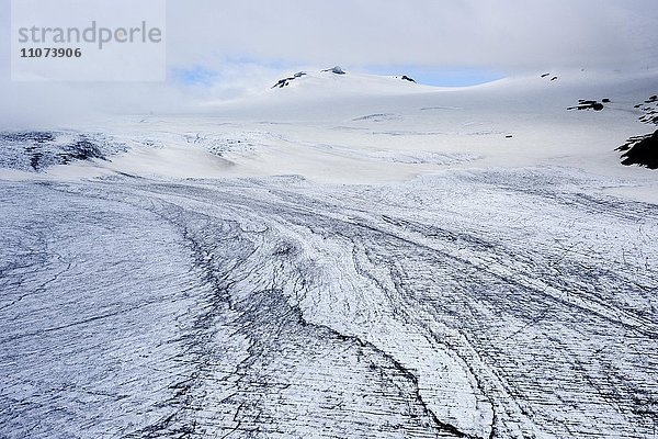 Gletscher Vatnajökull  Luftaufnahme  Island  Europa