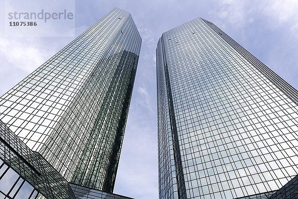 Zentrale der Deutschen Bank  verspiegelte Hochhaustürme  Frankfurt am Main  Hessen  Deutschland  Europa