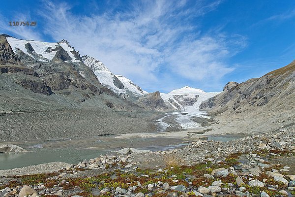 Großglockner mit Pasterze und Sandersee  Nationalpark Hohe Tauern  Kärnten  Österreich  Europa