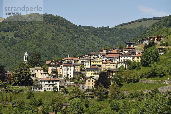 Dorf Bruzella im Muggiotal  bei Breggia  Bezirk Mendrisio  Kanton Tessin  Schweiz  Europa