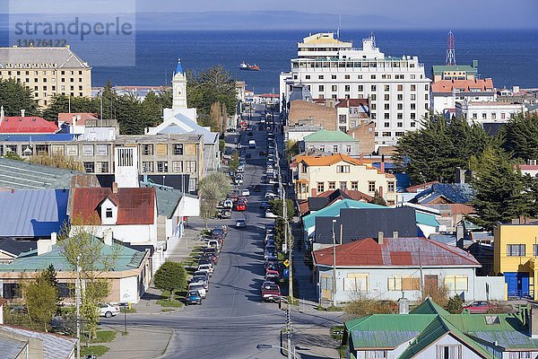 Stadtansicht von Punta Arenas  Provinz Magallanes  Patagonien  Chile  Südamerika