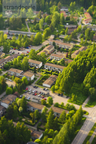 Luftaufnahme eines Wohnkomplexes in der Stadt