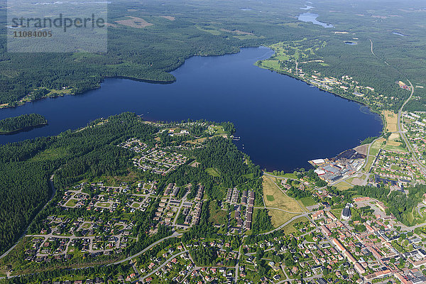 Stadt Sater in Schweden  Luftaufnahme