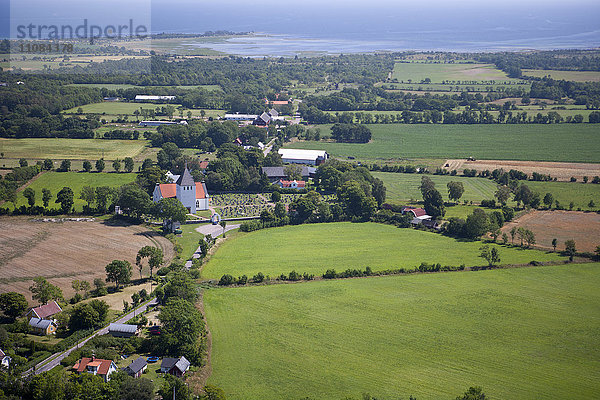 Luftaufnahme des Dorfes