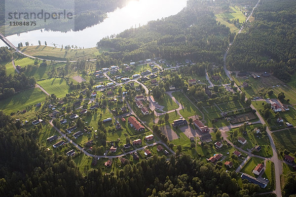 Luftaufnahme eines Wohnviertels  Schweden.