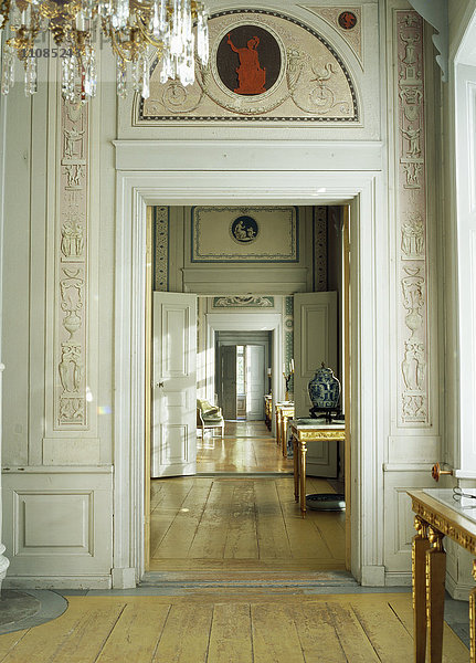 Aufgereihte Zimmer in einem Schloss