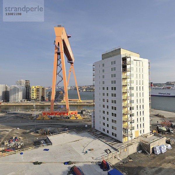 Skandinavien  Schweden  Göteborg  Blick auf ein im Bau befindliches Gebäude