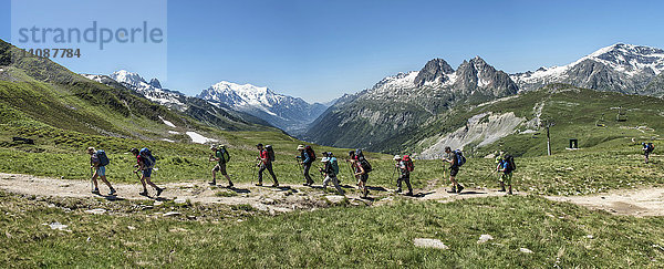 Frankreich  Chamonix  Bergsteiger bei Le Tour