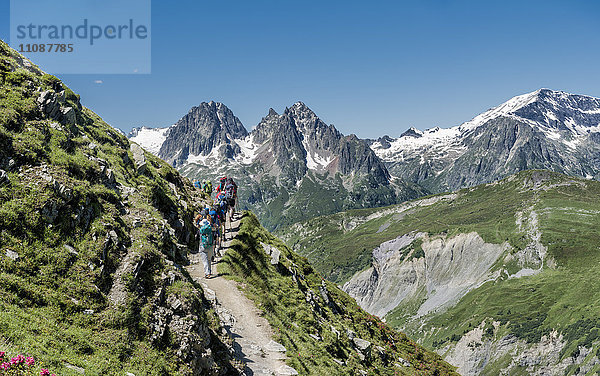 Frankreich  Chamonix  Bergsteiger bei Le Tour