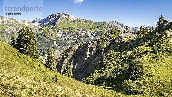 Österreich  Vorarlberg  Lechtaler Alpen  Naturschutzgebiet Gipsloecher  Grubenalpe