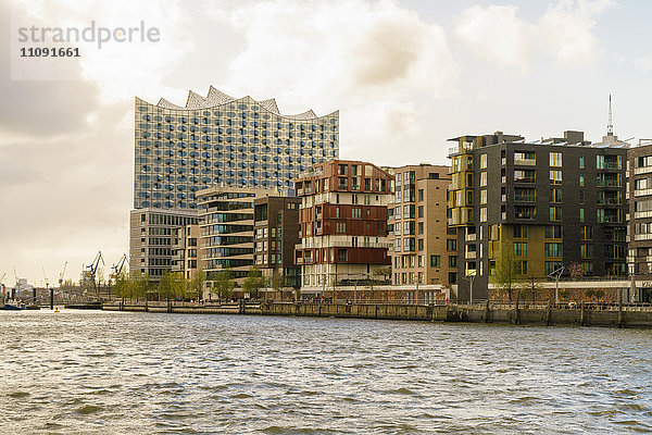 Deutschland  Hamburg  Hafencity  moderne Gebäude  Elbphilharmonie im Hintergrund