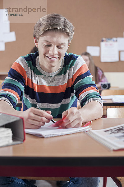 Universitätsstudent im Klassenzimmer  Bayern  Deutschland