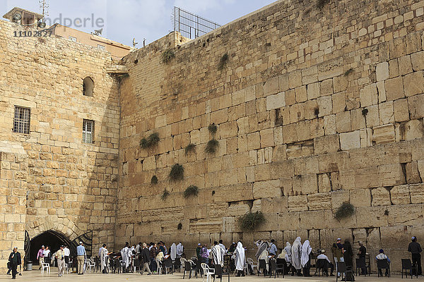 Männertrakt  Klagemauer  Tempelberg  Altstadt  Jerusalem  UNESCO-Weltkulturerbe  Israel  Naher Osten