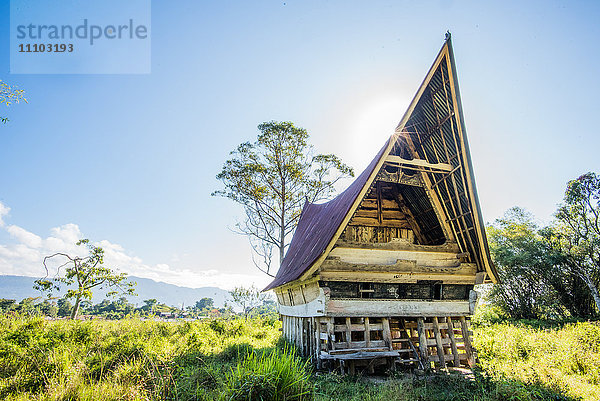 traditionelles Batak-Haus am Toba-See  Sumatra  Indonesien  Südostasien