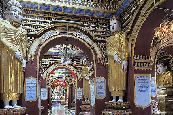 Thanboddhay (Thambuddhei) Paya Buddhistischer Tempel - Buddhas im Inneren  Monywa  Sagaing  Myanmar (Birma)  Südostasien