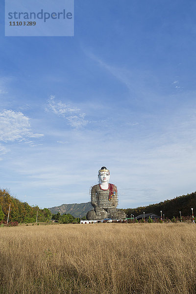 Lettet sitzender Buddha im Bau  Mon  Myanmar (Birma)  Südostasien