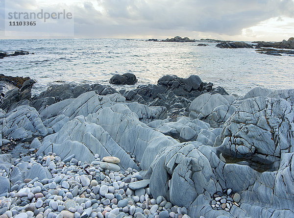 Vom Meer gebleichte Felsen  Isle of Colonsay  Innere Hebriden  Schottland  Vereinigtes Königreich  Europa