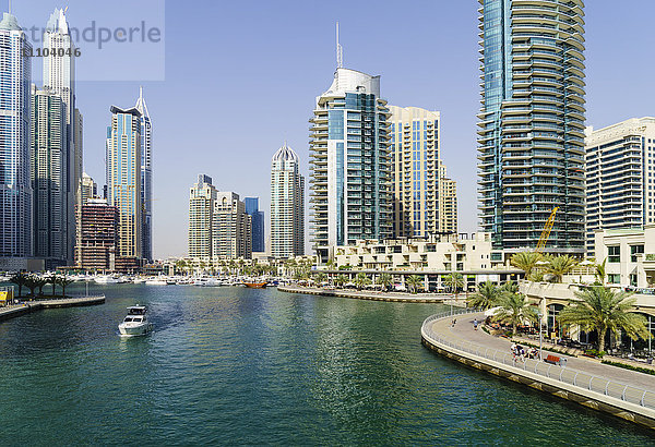 Dubai Marina  Dubai  Vereinigte Arabische Emirate. Naher Osten