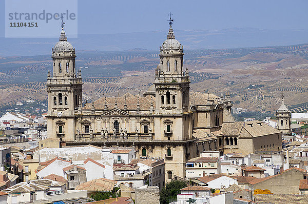 Westfassade der Kathedrale  Jaen  Andalusien  Spanien  Europa