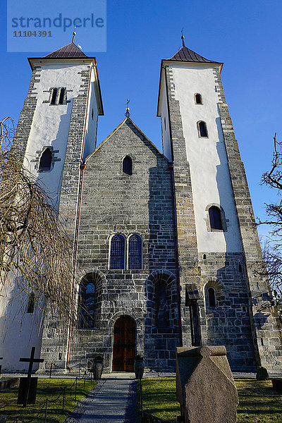 St. Marienkirche  Bezirk Bryggen  Bergen  Hordaland  Norwegen  Skandinavien  Europa