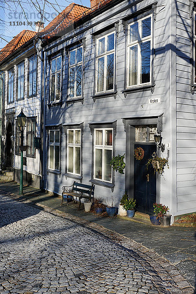 Alte Häuser im Stadtteil Bryggen  Bergen  Hordaland  Norwegen  Skandinavien  Europa