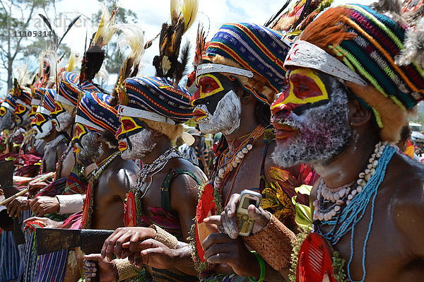 Highlands Singsing-Darsteller bei der Goroka-Show in Papua-Neuguinea  Pazifik