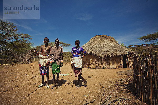 Maasai-Dorf  Kenia  Ostafrika  Afrika