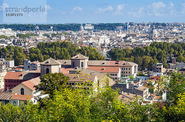 Blick über die Stadt vom Janiculum-Hügel  Rom  Latium  Italien  Europa