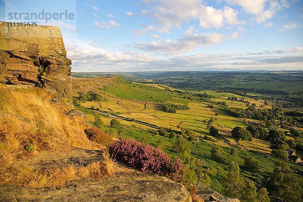 Curbar Edge  Derbyshire  England  Vereinigtes Königreich  Europa