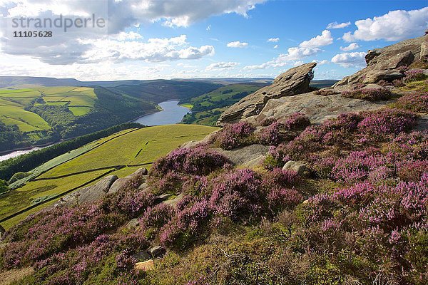 Blick von Derwent Edge  Peak District National Park  Derbyshire  England  Vereinigtes Königreich  Europa