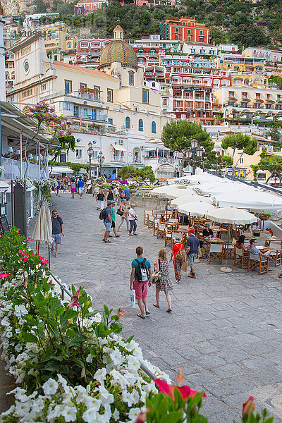 Restaurants in der Via Marina Grande  Positano  Provinz Salerno  Costiera Amalfitana (Amalfiküste)  UNESCO-Weltkulturerbe  Kampanien  Italien  Europa