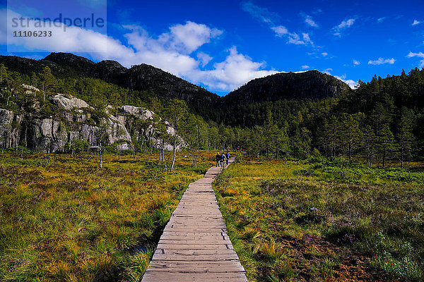 Wanderung zum Pulpit Rock  Stavanger  Norwegen  Skandinavien  Europa