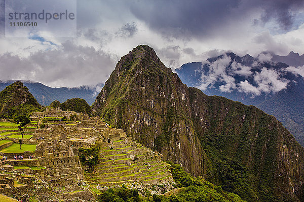 Machu Picchu Inka-Ruinen  UNESCO-Weltkulturerbe  Heiliges Tal  Peru  Südamerika