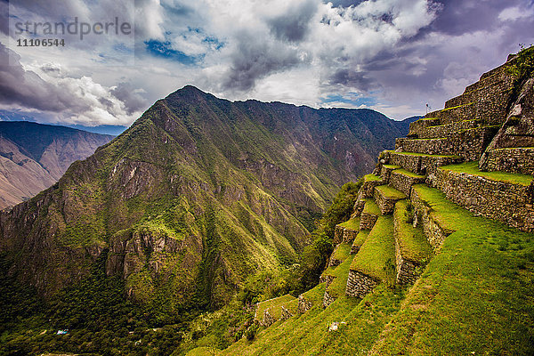 Machu Picchu Inka-Ruinen  UNESCO-Weltkulturerbe  Heiliges Tal  Peru  Südamerika