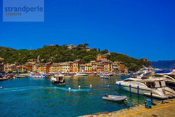 Das italienische Fischerdorf Portofino  Ligurien  Italien  Europa