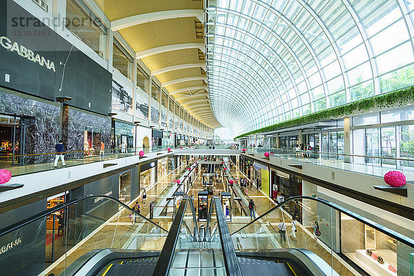 The Shoppes at Marina Bay Sands  Singapurs größtes Einkaufszentrum in Marina Bay  Singapur  Südostasien  Asien