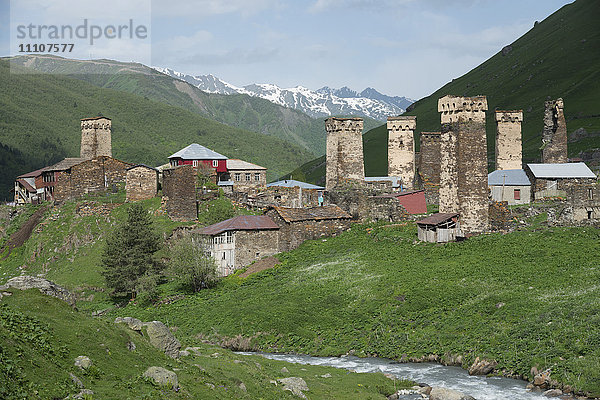 Dorf Ushguli  Region Svaneti  Georgien  Zentralasien  Asien