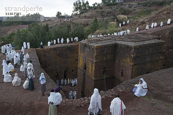 Bet Giyorgis Kirche  Lalibela Felsenkirchen  UNESCO Weltkulturerbe  Nordäthiopien  Afrika