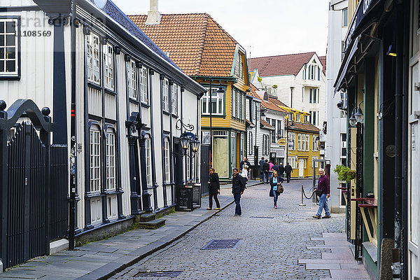 Einkaufsstraße im Zentrum von Stavanger  Norwegen  Skandinavien  Europa