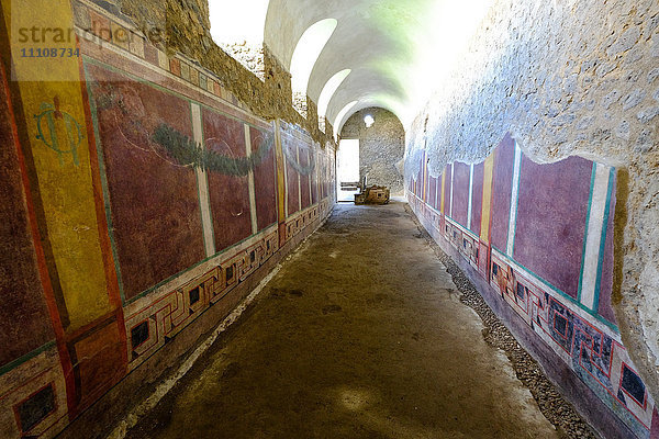 Haus der Kryptoportikus  Pompeji  UNESCO-Weltkulturerbe  die antike römische Stadt in der Nähe von Neapel  Kampanien  Italien  Europa