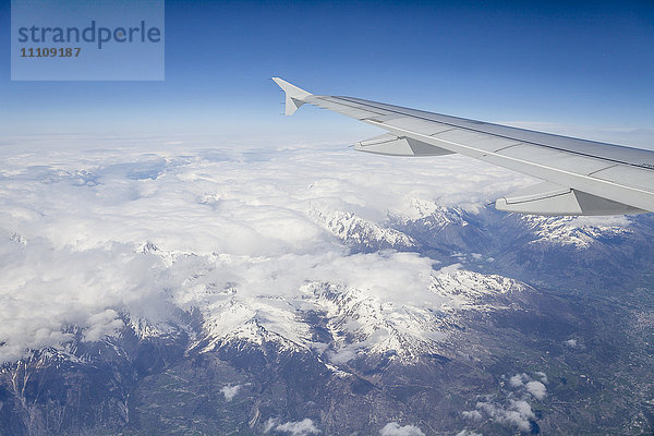 Die Alpen aus einem Linienflug  Frankreich  Europa