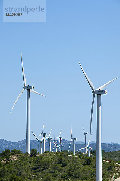 Windräder  Sierra de la Barra  Katalonien  Spanien  Europa