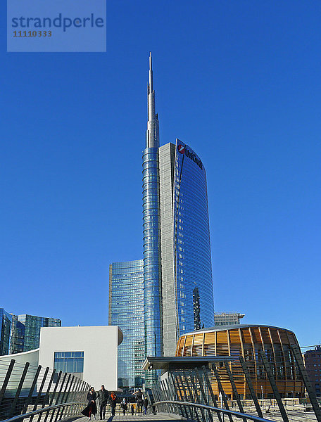 Italien  Lombardei  Mailand  Porta Nuova  Unicredit Tower und Unicredit Pavilion