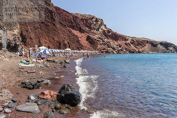 Griechenland  Kykladen  Insel Santorin  Akrotiri  der rote Strand