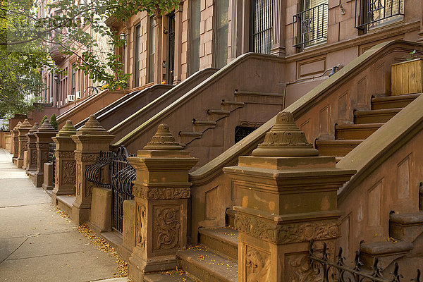 Vordere Stufen von Wohnhäusern  New York  New York  Vereinigte Staaten
