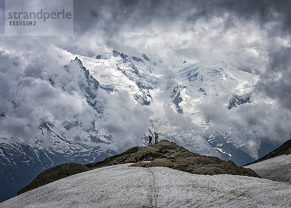Frankreich  Chamonix  Alpen  Mont Blanc  Bergsteiger
